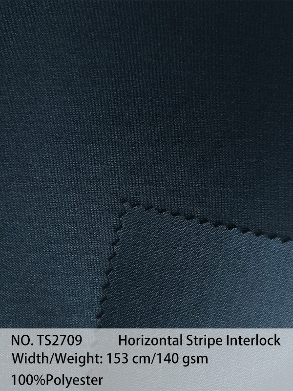 yalhen 100% poly Horizontal Stripe Interlock